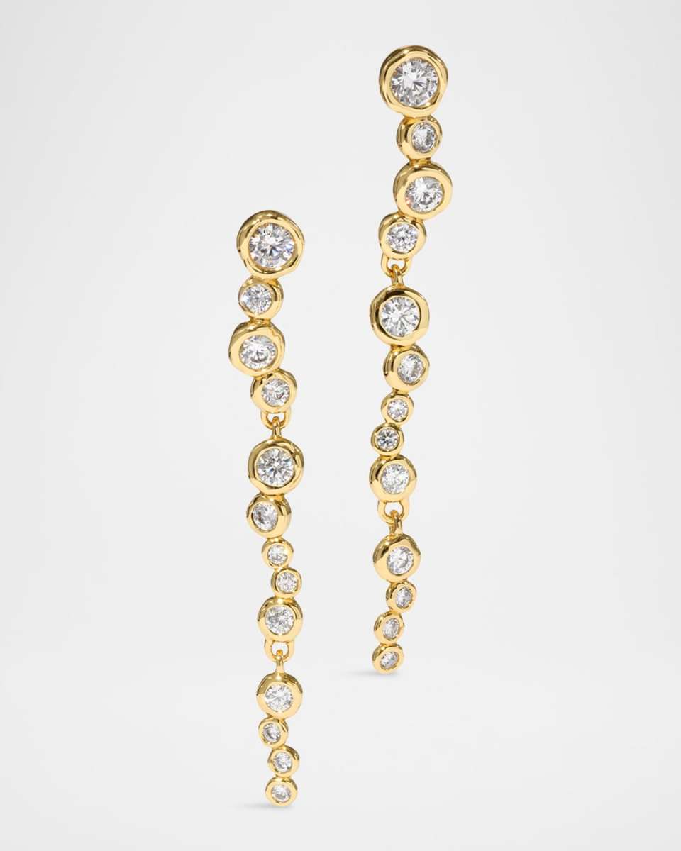 Asterales Gold CZ Cascading Earrings